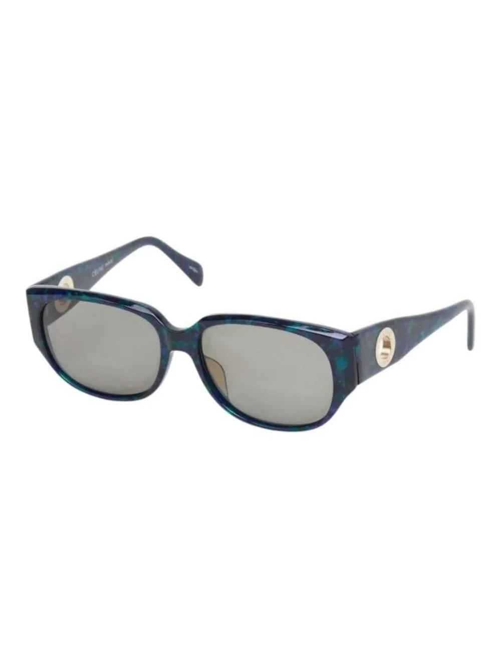 Celine Circle Logo Sunglasses Green Navy Blue Acetate Eyewear